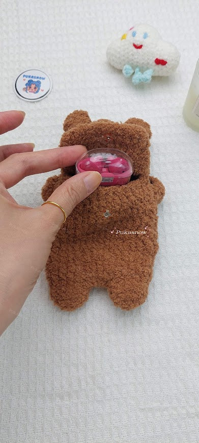 🐻Cute Fluffy Bear Design Earphone Pouch🐻