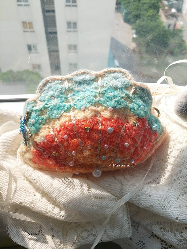 🩷The rainbow pearl crochet bag🩷