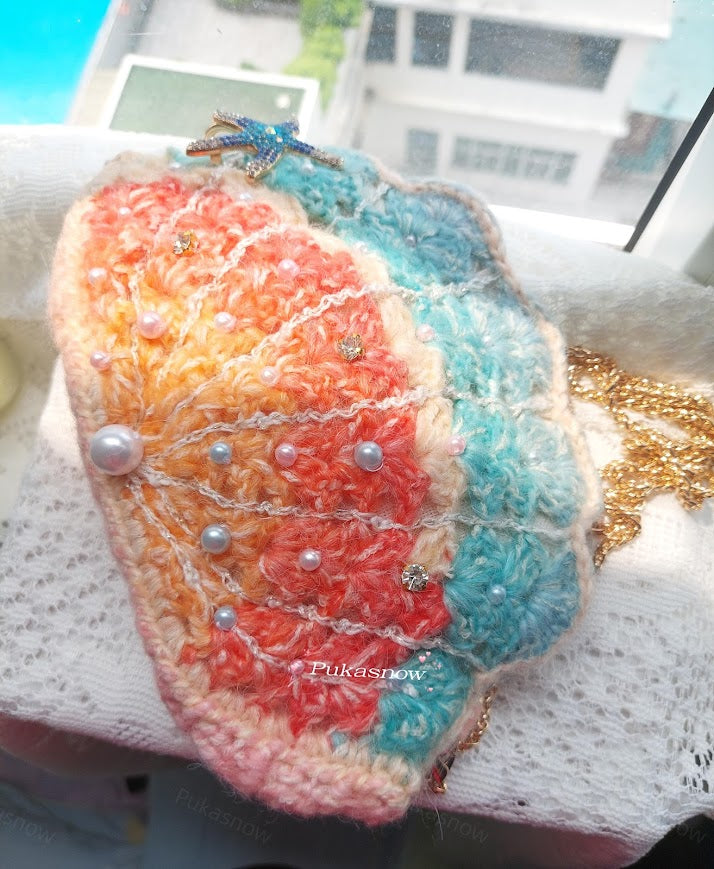 🩷The rainbow pearl crochet bag🩷