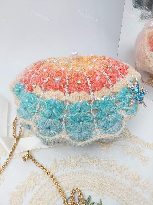 🩷The rainbow pearl crochet bag🩷