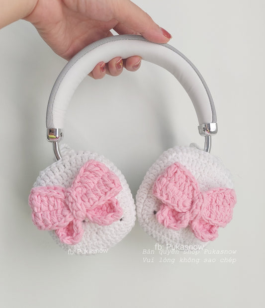 Adorable bow design headphone cover for AirPods Max, Sony, or other models